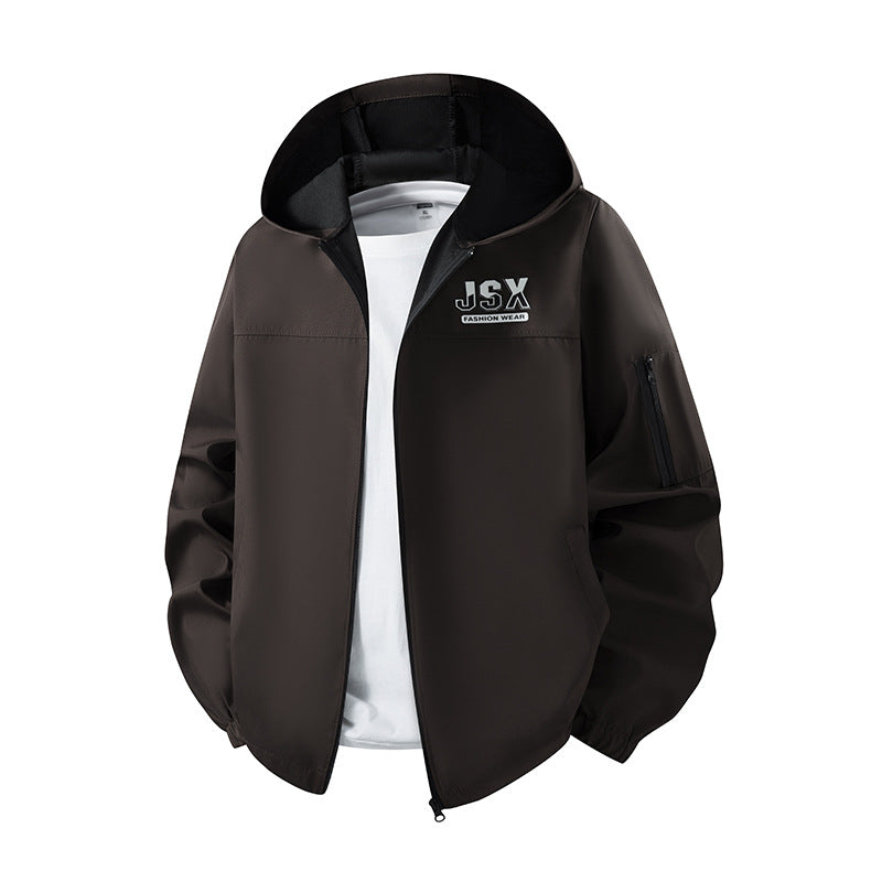 Herren Sportliche Windbreakerjacke mit Kapuze Echo Archiv