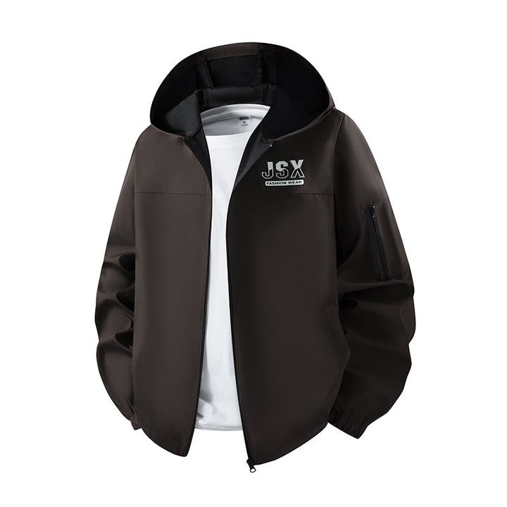 Herren Sportliche Windbreakerjacke mit Kapuze Echo Archiv