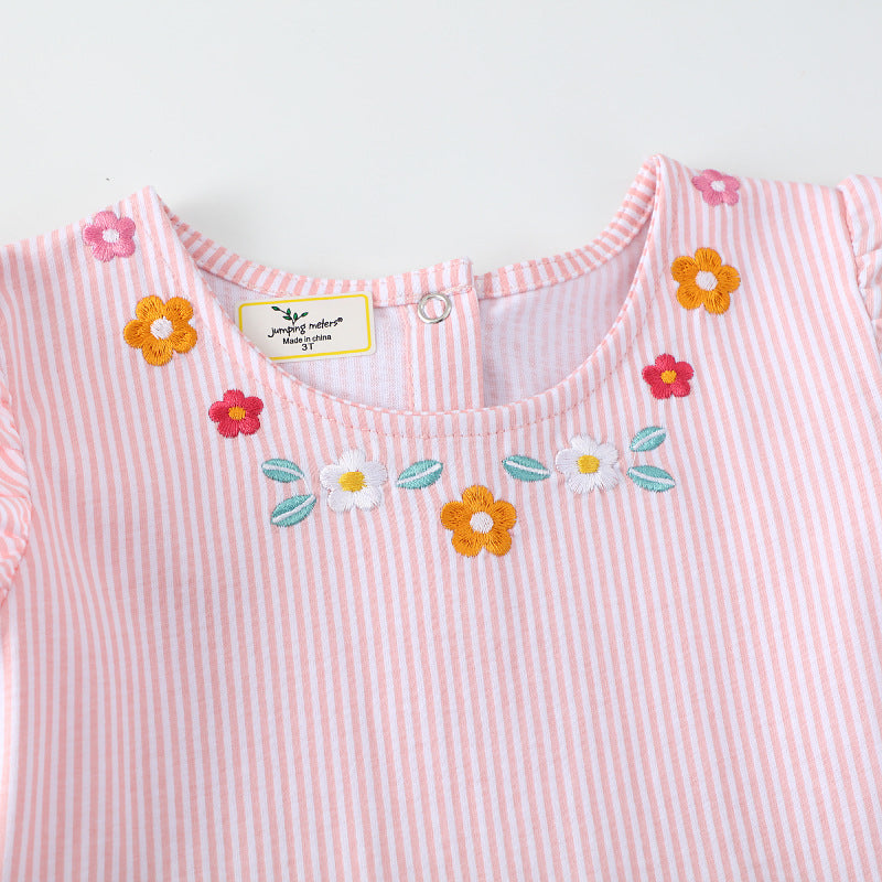 Mädchen Sommerkleid mit floralem Design und verspielten Flamingo-Applikationen Echo Archiv