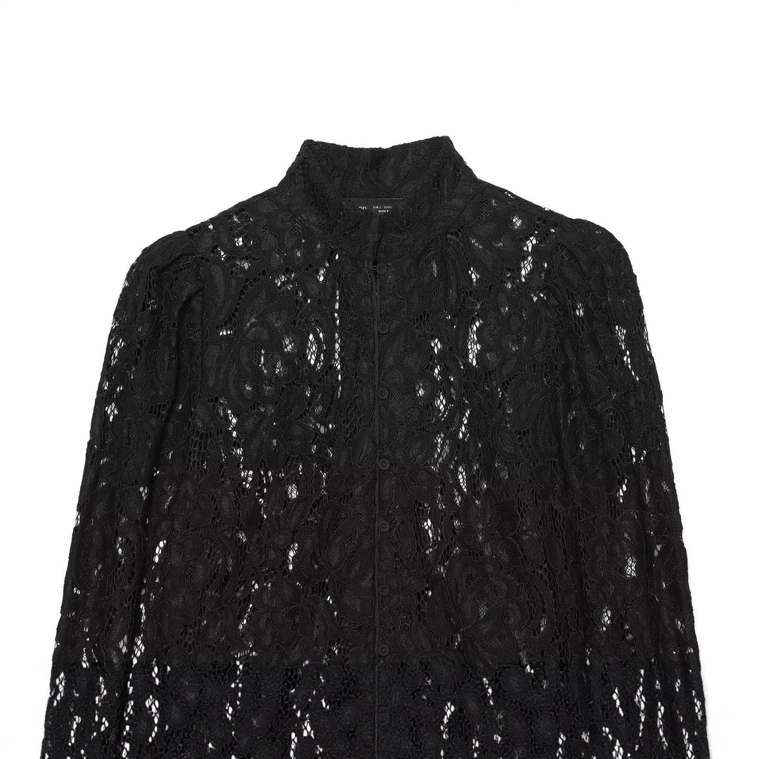 Damen Kurze Spitzenjacke mit Stehkragen und Knopfleiste Echo Archiv