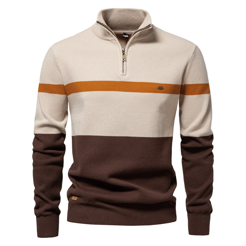 Herren Pullover mit Stehkragen und Zipper Echoarchiv