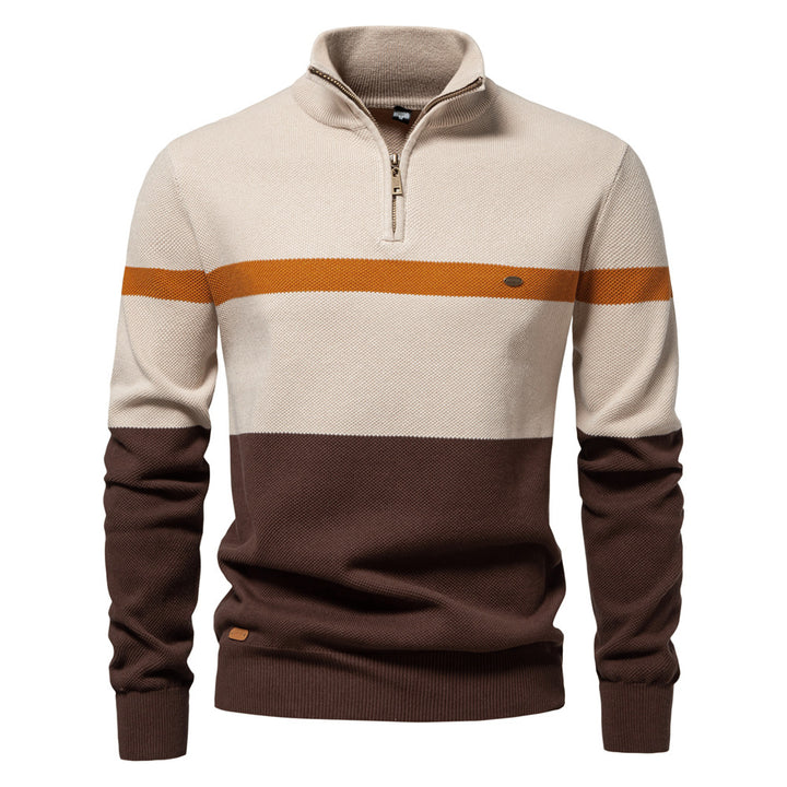Herren Pullover mit Stehkragen und Zipper Echoarchiv