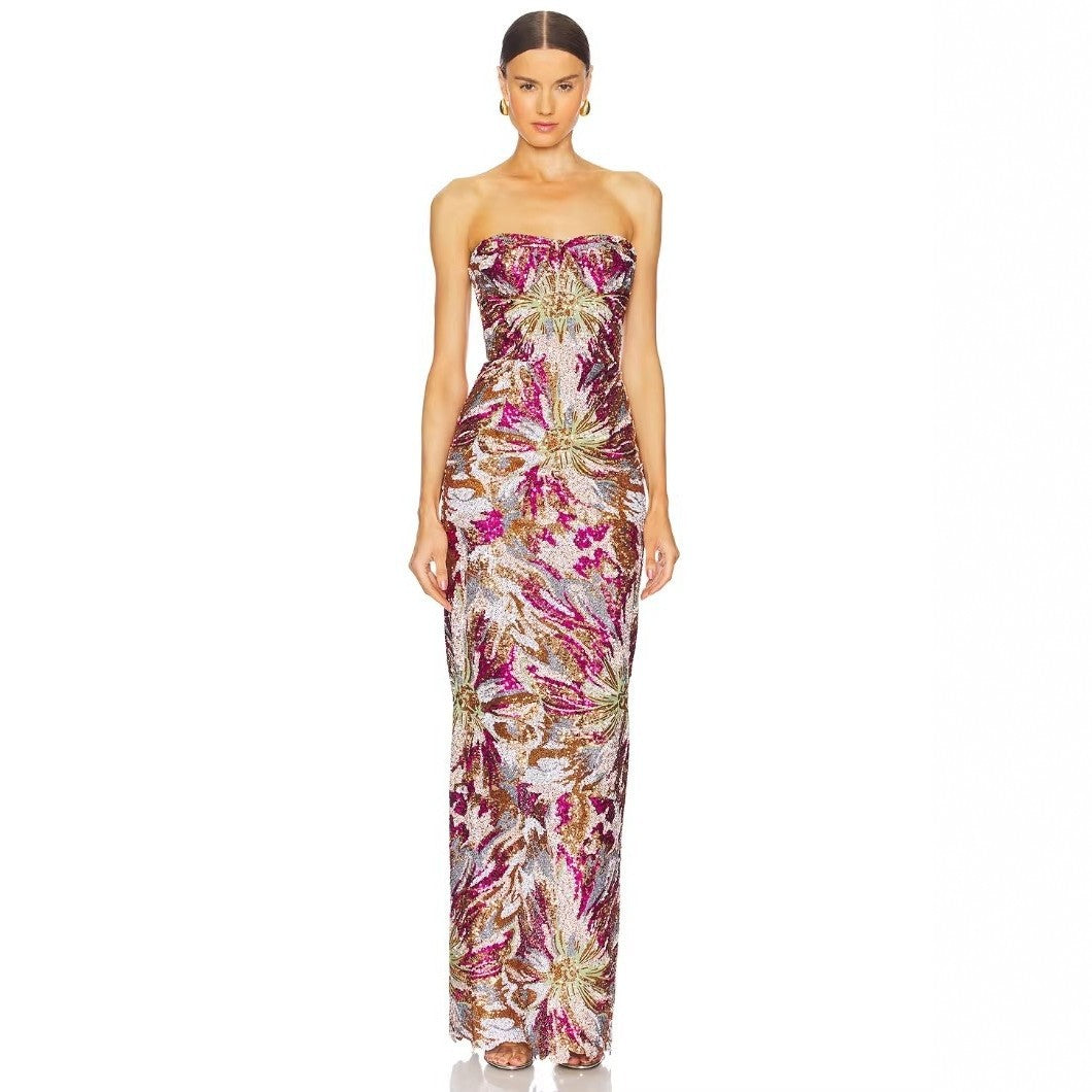 Damen Glamouröses Abendkleid mit schillernden Pailletten und taillierter Silhouette Echo Archiv