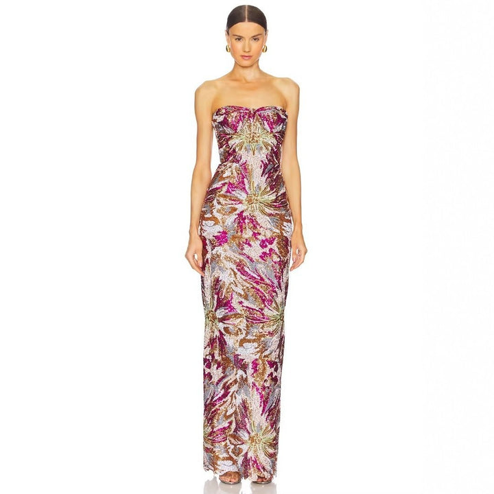 Damen Glamouröses Abendkleid mit schillernden Pailletten und taillierter Silhouette Echo Archiv