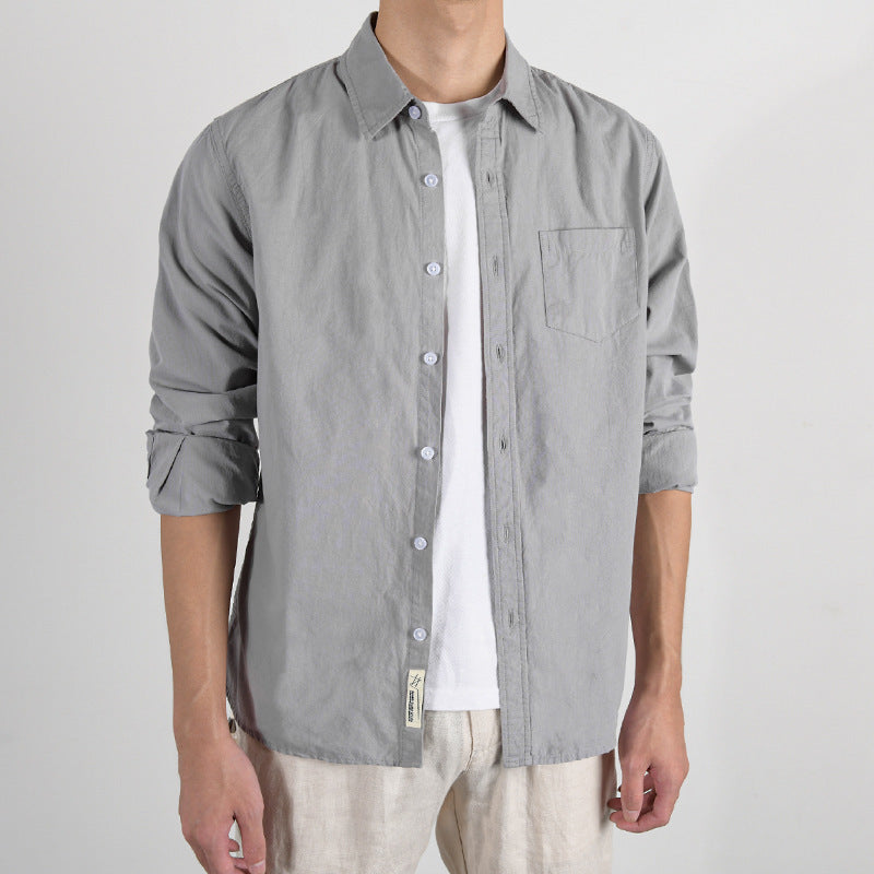 Herren Leichtes Baumwoll‑Leinen Overshirt mit Brusttasche und Relaxed‑Fit Echoarchiv