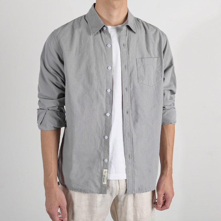 Herren Leichtes Baumwoll‑Leinen Overshirt mit Brusttasche und Relaxed‑Fit Echoarchiv