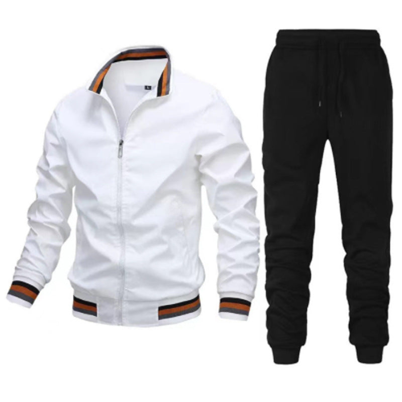 Herren sportlicher Freizeit Trainingsanzug Set mit Bomberjacke und elastischer Jogginghose – Cavarno