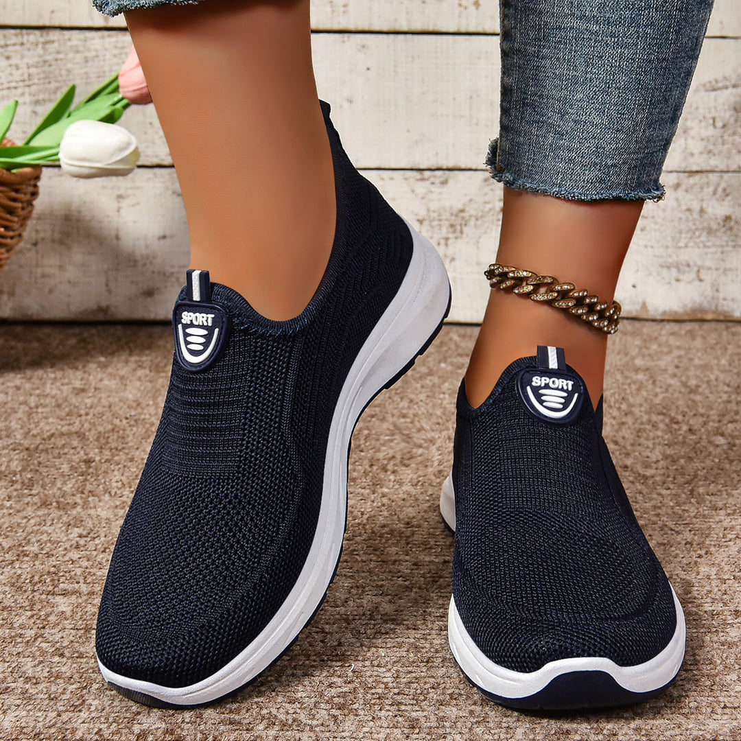 Damen nan gestrickter Slip-On Komfort-Walking-Sneaker mit sockenähnlichem Einstieg und dämpfender Memory-Komfortsohle Echo Archiv