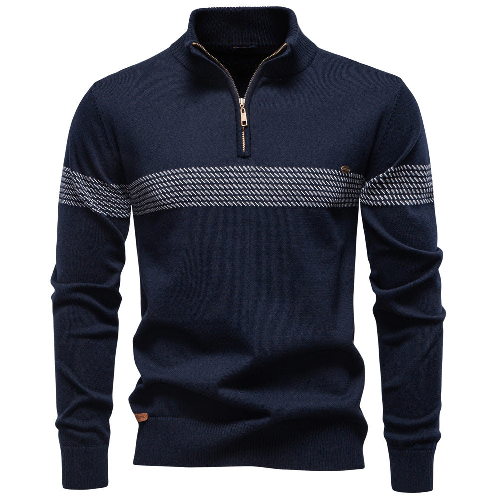 Herren Pullover mit Stehkragen und Reißverschluss Echoarchiv