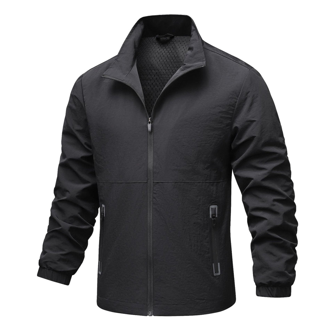 Herren leichte technische Windjacke mit Netzfutter, hohem Stehkragen und Reißverschlusstaschen Echo Archiv