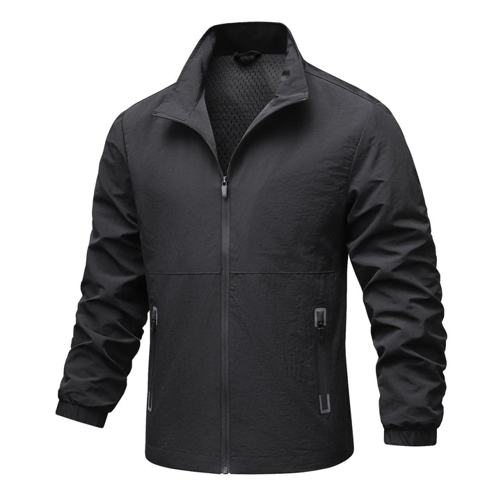 Herren leichte technische Windjacke mit Netzfutter, hohem Stehkragen und Reißverschlusstaschen Echo Archiv