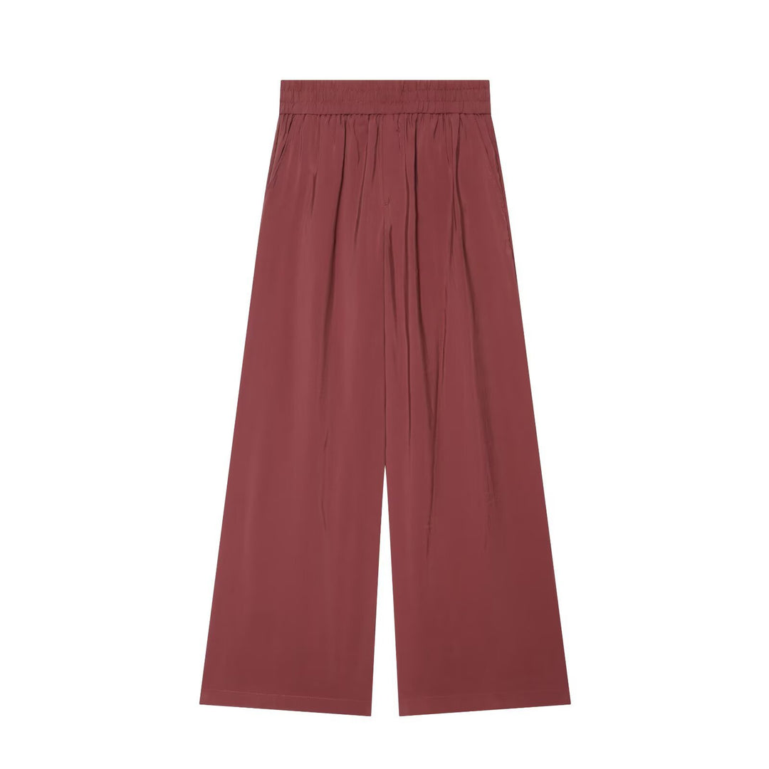 Damen Weite Leinenmisch-Hose mit hohem Elastikbund und Seitentaschen Echo Archiv