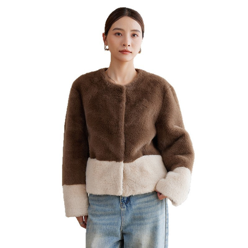 Damen Flauschige Kurzjacke Echo Archiv