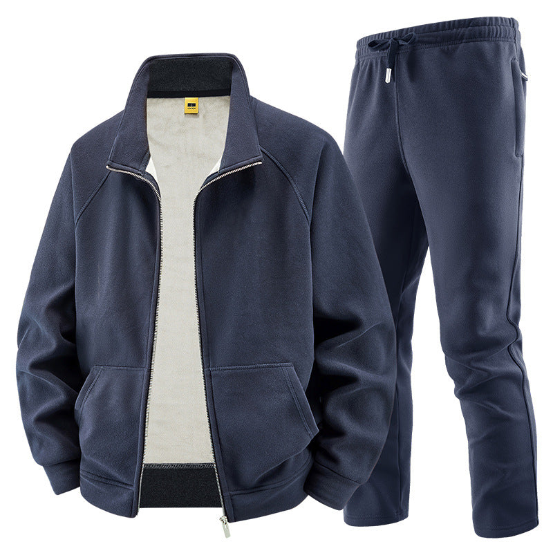 Herren Fleece-Trainingsset mit Stehkragen und Elastikbund Echo Archiv