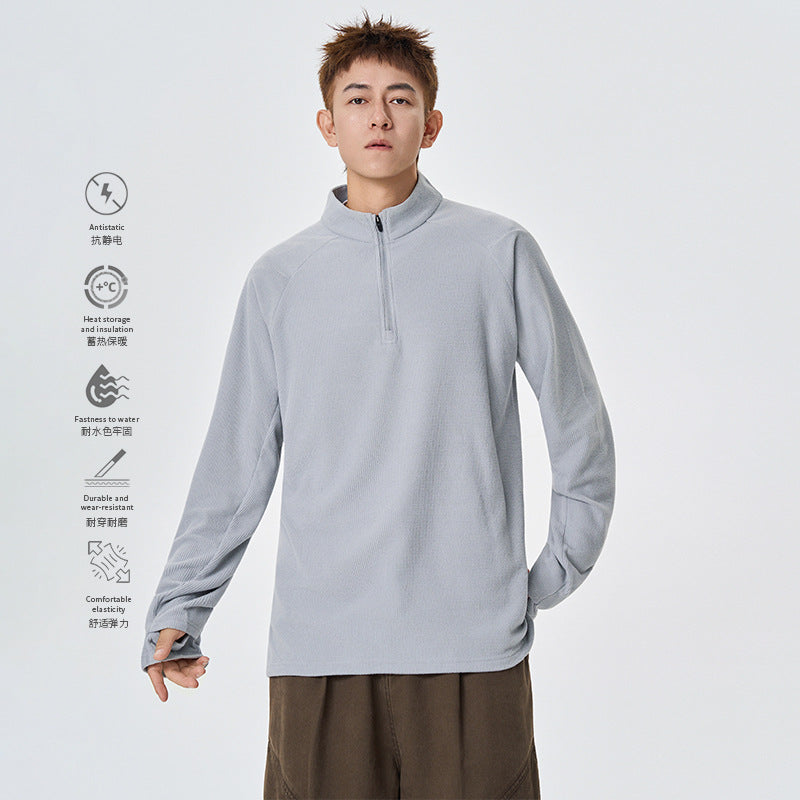 Herren Atmungsaktives Thermo‑Waffelshirt mit Halbzip und Raglanärmeln Echo Archiv