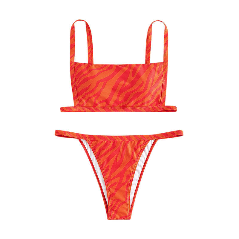 Damen Bikini-Set mit stilvollen Streifen und verstellbaren Trägern Echo Archiv