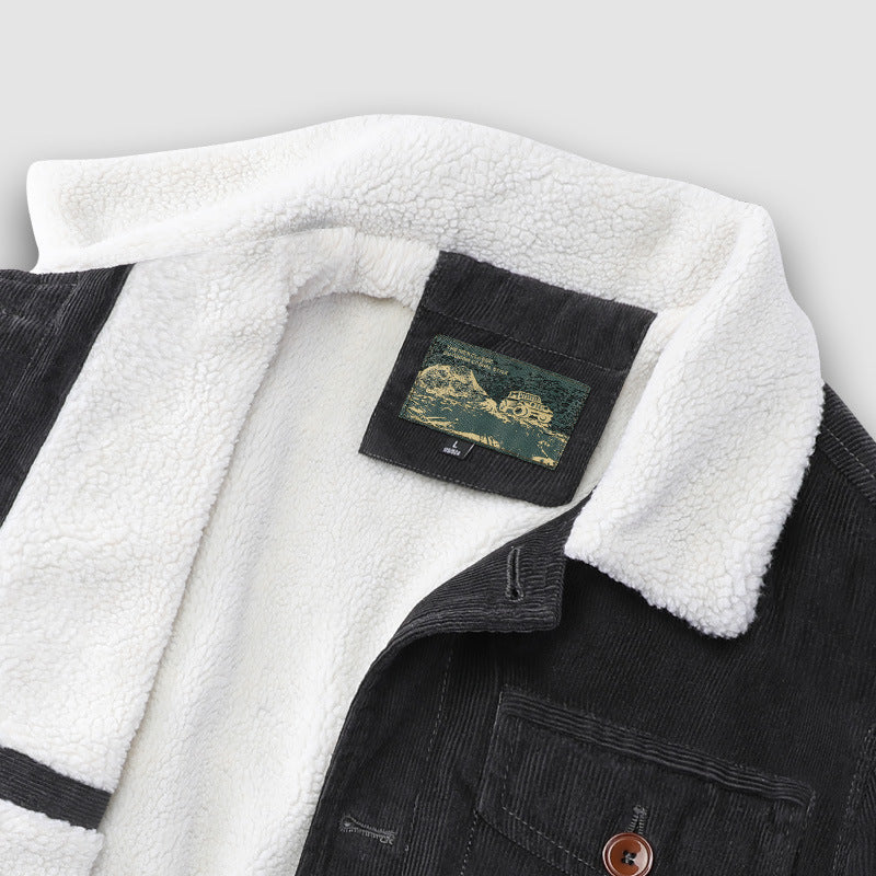 Herren Lässige Cordjacke mit Teddyfutter Echo Archiv 1787797447