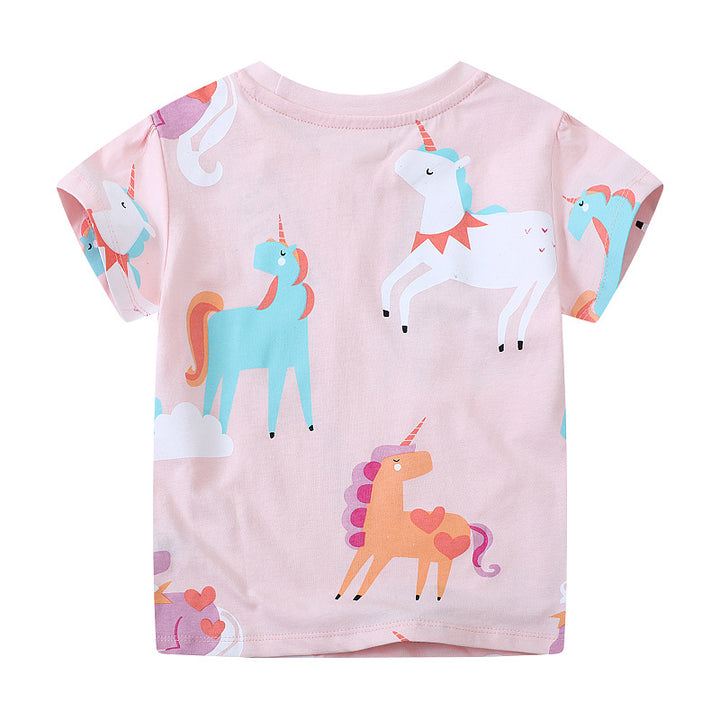 Mädchen T-Shirt mit buntem Einhorn-Design Echo Archiv