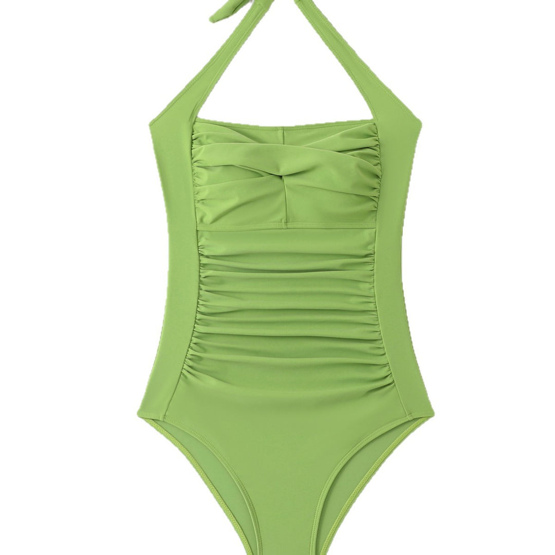 Damen Hochgeschlossener Badeanzug mit eleganten Raffung Echo Archiv