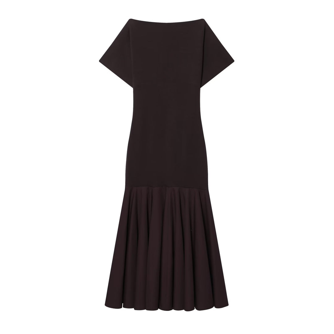 Damen Elegantes Maxikleid mit schwingendem Rock und asymmetrischem Ausschnitt Echo Archiv