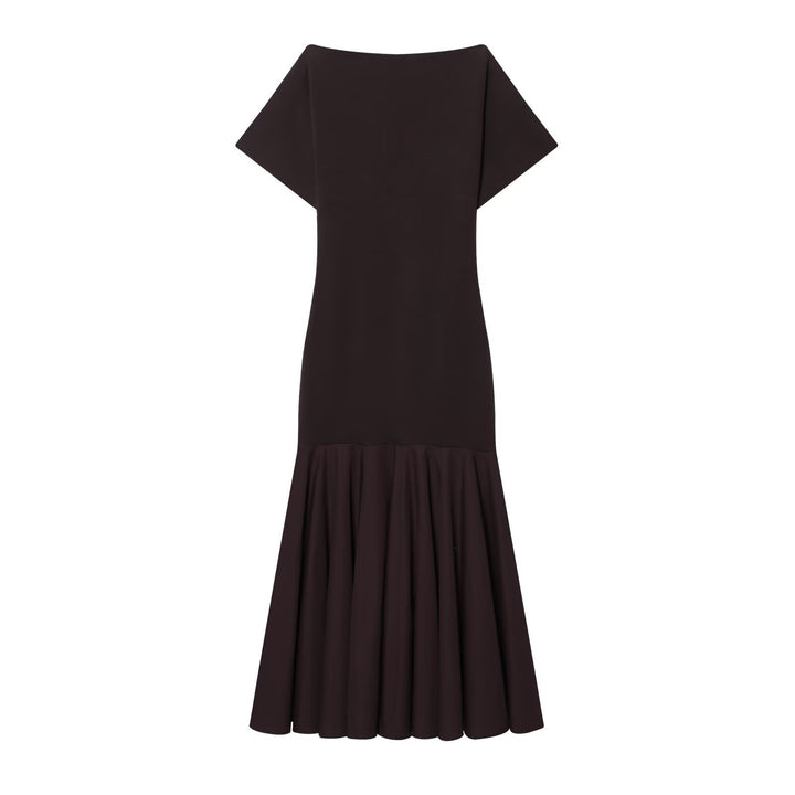 Damen Elegantes Maxikleid mit schwingendem Rock und asymmetrischem Ausschnitt Echo Archiv