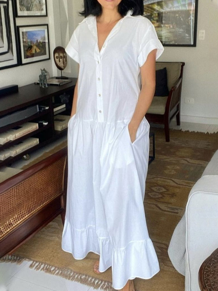 Damen Maxikleid mit Knopfleiste und praktischen Taschen Echo Archiv