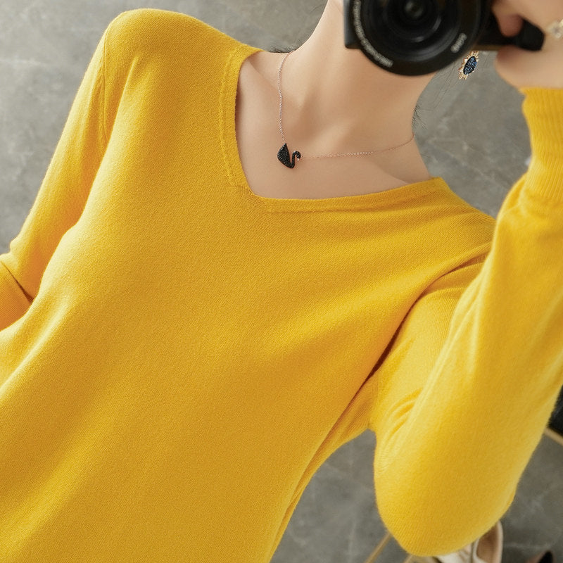 Damen leichter V-Ausschnitt Kaschmir-Look Feinstrickpullover Echoarchiv