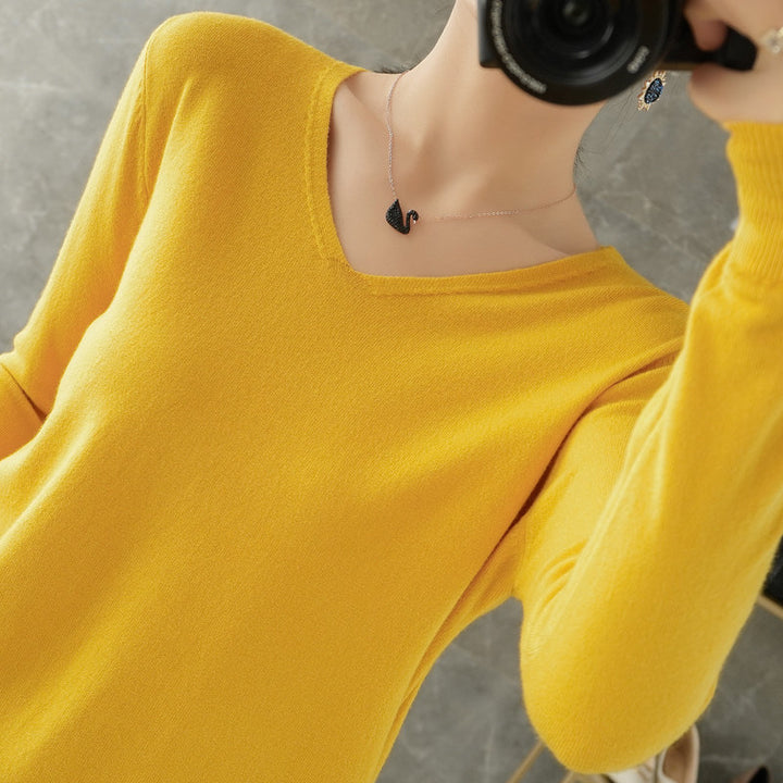 Damen leichter V-Ausschnitt Kaschmir-Look Feinstrickpullover Echoarchiv