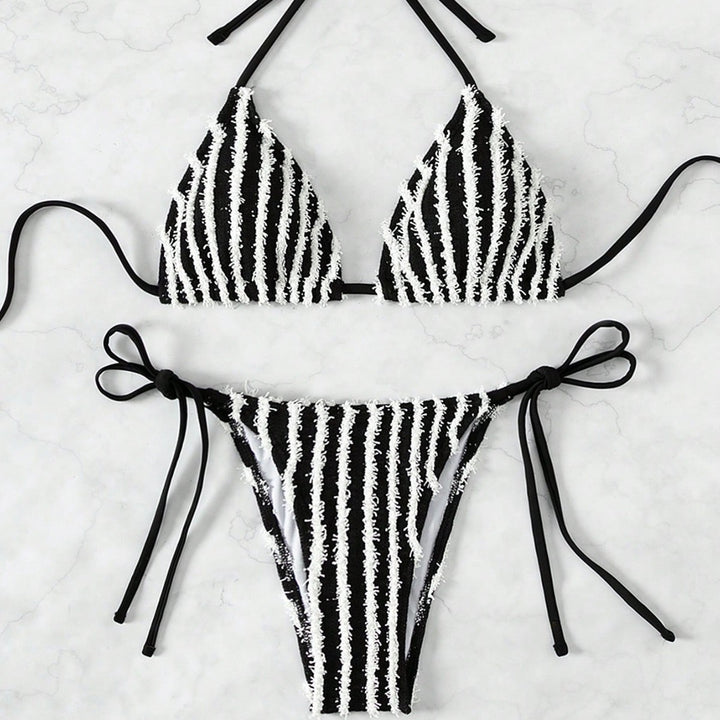 Damen Triangel-Bikini mit auffälligem Streifenmuster Echo Archiv