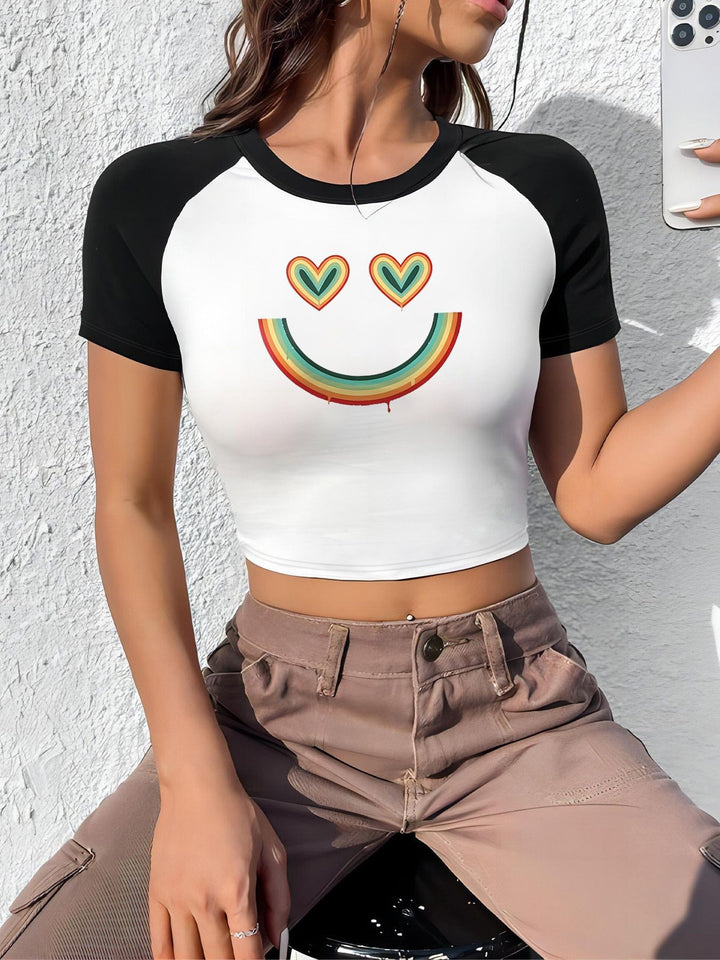 Damen Crop-Top mit motivierendem Schriftzug und lässigem Schnitt Echo Archiv
