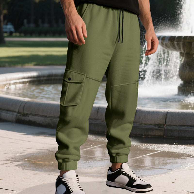 Herren Funktionale Cargo-Jogginghose mit Tunnelzug, Sicherheits-Flap-Taschen und elastischem Knöchelbündchen – Bravaro