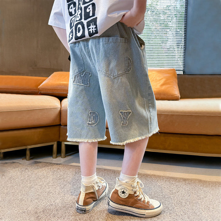 Unisex stylische Denim-Shorts mit einzigartiger Aufschrift Echo Archiv