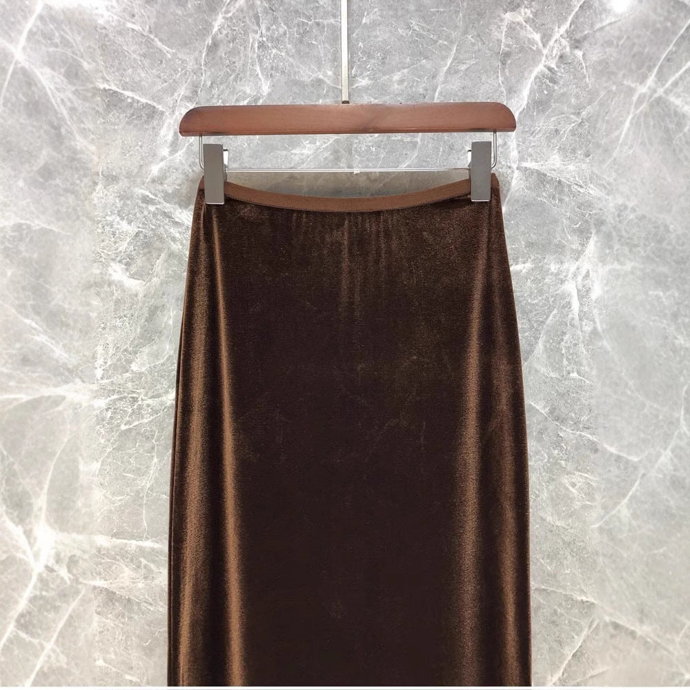 Damen Eleganter Maxirock aus schimmerndem Material Echoarchiv