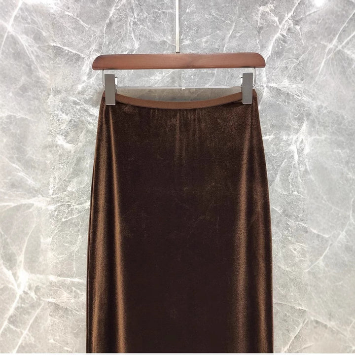 Damen Eleganter Maxirock aus schimmerndem Material Echoarchiv