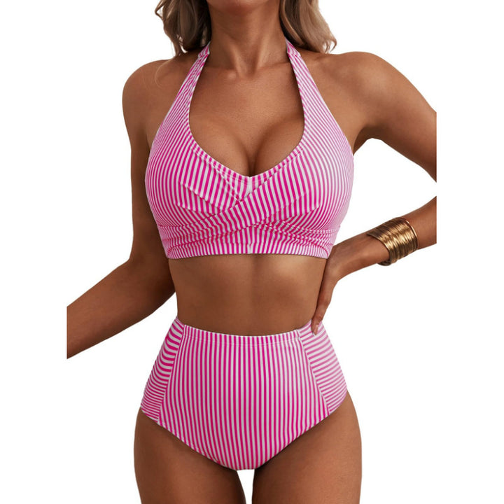 Damen Hochbundiger Streifen-Bikini Echo Archiv