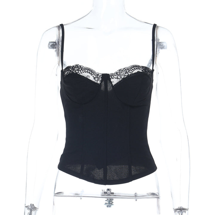 Damen Spitzen-Corsage mit verstellbaren Trägern und geschnürtem Detail Echo Archiv