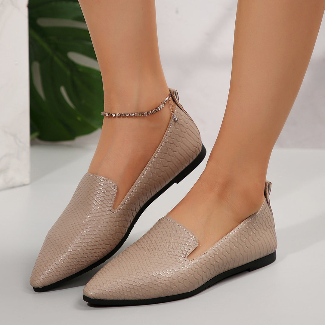 Damen nan flexible Keil‑Loafer mit Krokoprägung und spitzer Zehenpartie Echo Archiv