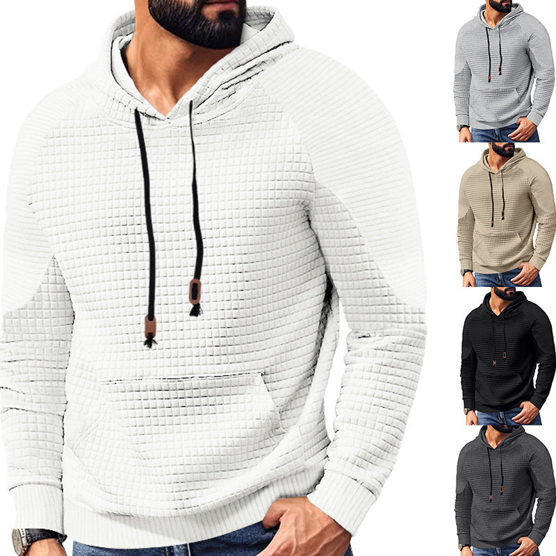 Herren modischer Kapuzenpullover mit strukturiertem Design und Kängurutasche Echoarchiv