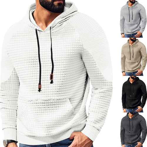 Herren modischer Kapuzenpullover mit strukturiertem Design und Kängurutasche Echoarchiv