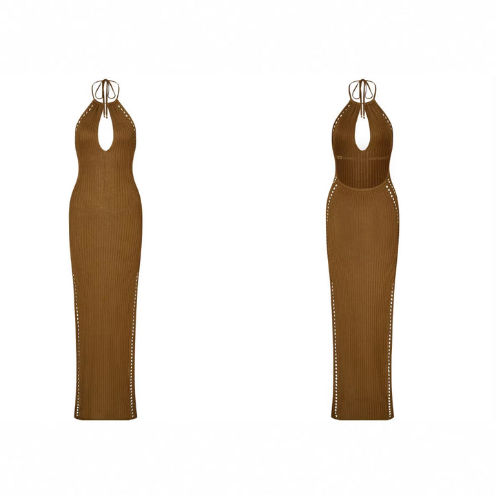 Damen figurbetontes Strickkleid mit tiefem V-Ausschnitt Echo Archiv