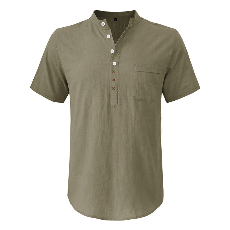 Herren Kurzarm-Henley-Shirt mit praktischer Knopfleiste und atmungsaktivem Stoff Echoarchiv