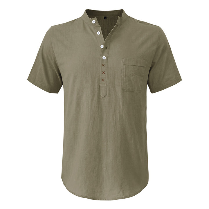 Herren Kurzarm-Henley-Shirt mit praktischer Knopfleiste und atmungsaktivem Stoff Echoarchiv