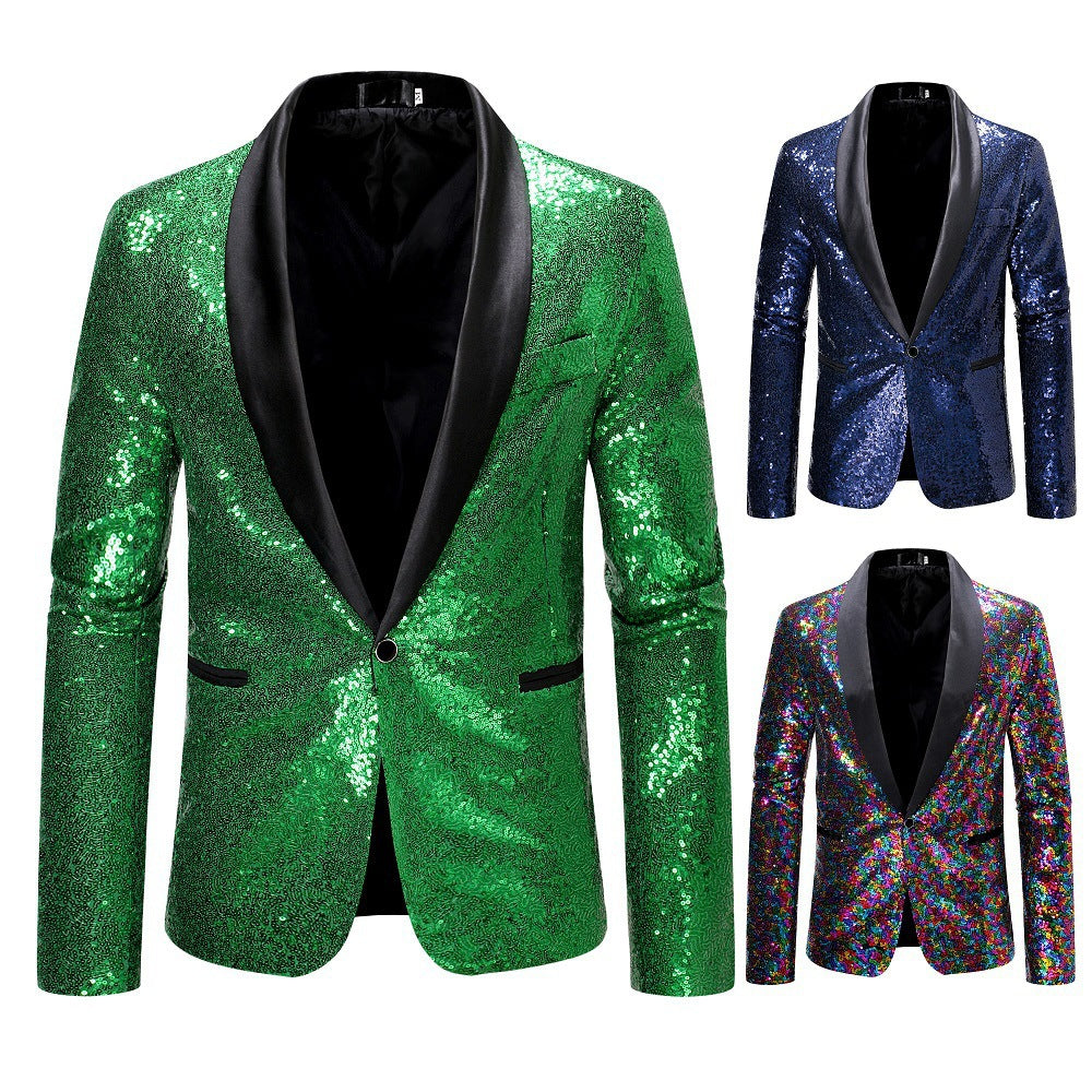 Herren eleganter Pailletten-Blazer mit modernem Schnitt und schimmernden Akzenten Echoarchiv