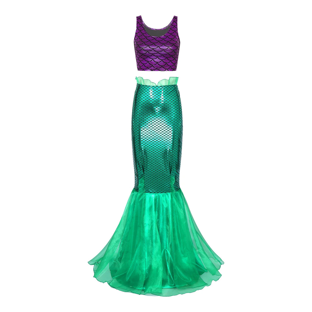 Damen Meerjungfrau-Kleid mit schimmerndem Oberteil und voluminösem Tüllrock Echo Archiv