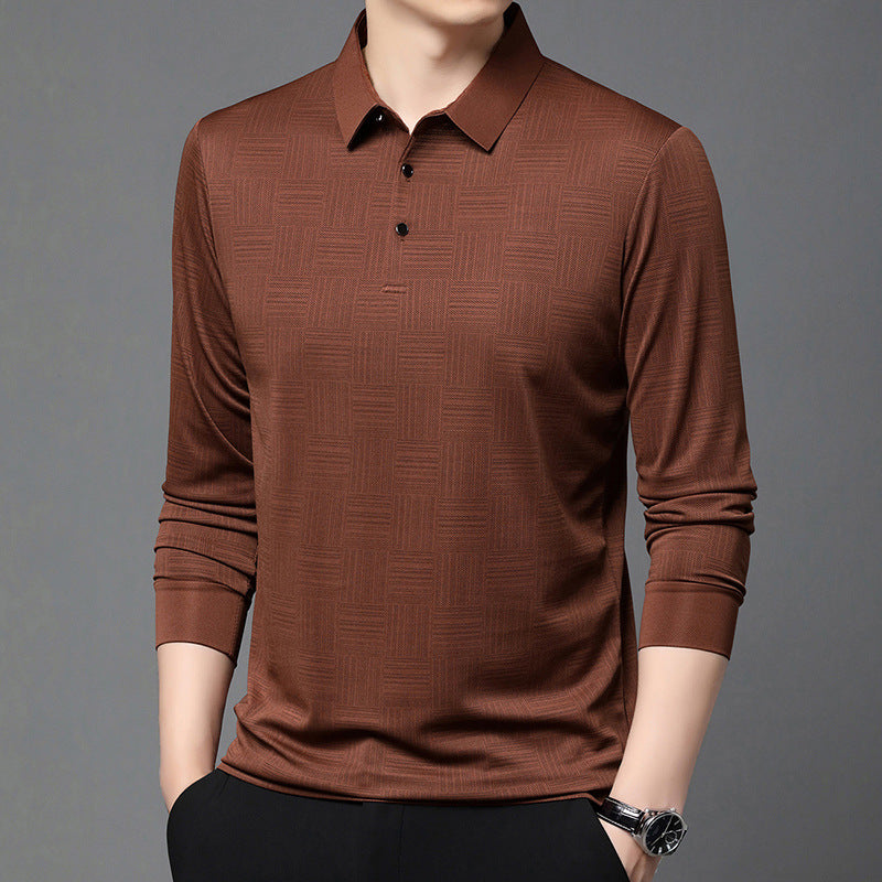 Herren Poloshirt mit modernem geometrischen Muster und atmungsaktiver Struktur Echoarchiv