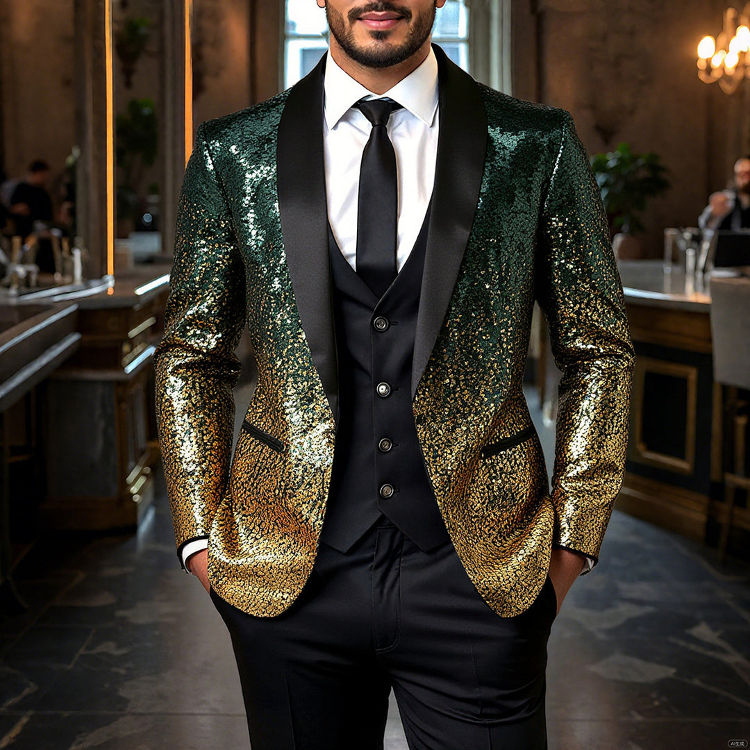 Herren glitzernder Paillettenblazer Echoarchiv