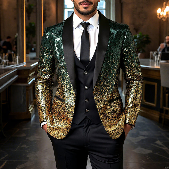 Herren glitzernder Paillettenblazer Echoarchiv