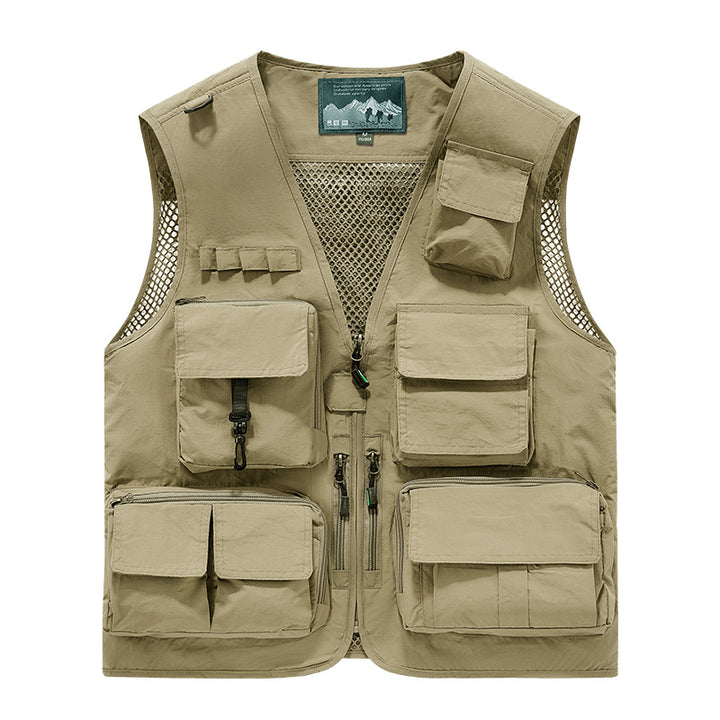 Herren Multifunktionale Outdoor-Utility‑Weste mit Mesh‑Innenfutter und zahlreichen Taschen – Marzano
