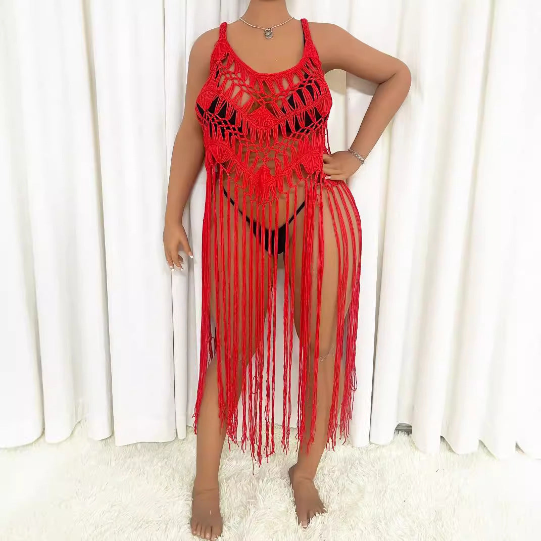 Damen Strandponcho mit Fransen Echo Archiv