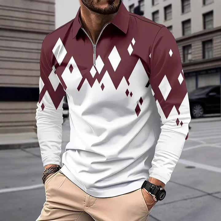 Herren Langarmshirt mit modernem Grafikdesign Echoarchiv